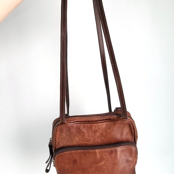 THE TREND Italy Leather Convertible Bag I Crossbody/Backpack I Vintage - Picture 4 of 12